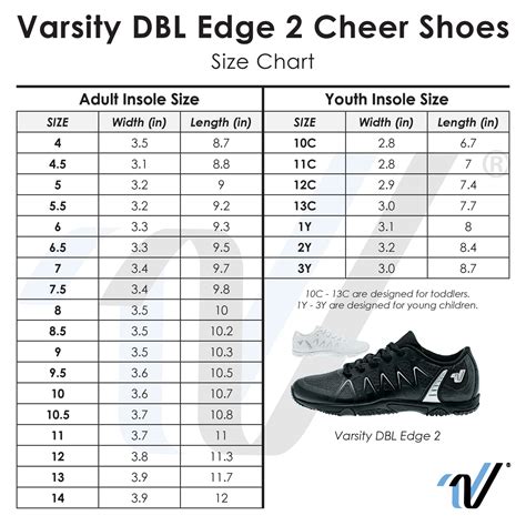 varsity dbl edge cheer shoes.